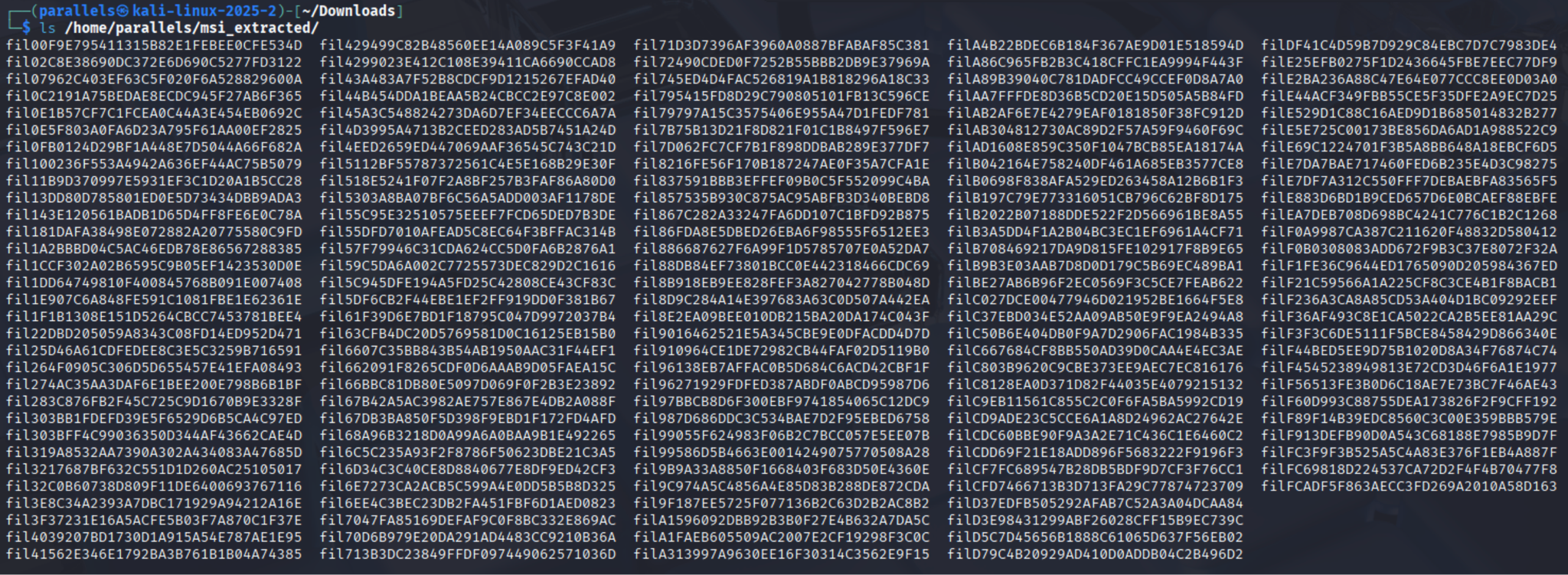 7-zip extraction worked. The files are named by their internal MSI hash, not by their original filename.